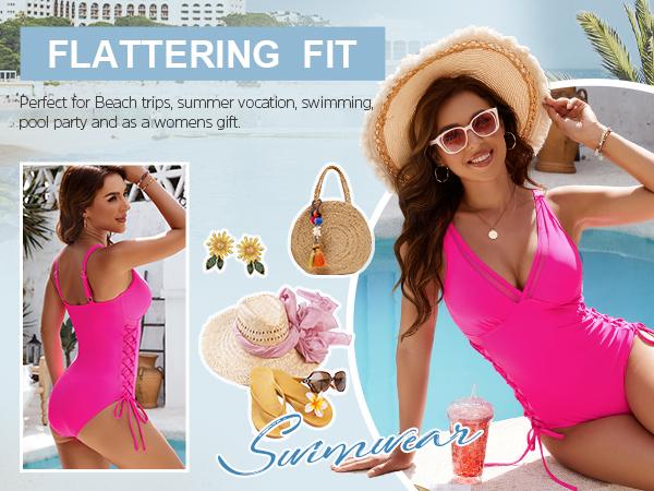 Blooming Jelly Sexy Mesh Swimsuit with Side Straps Women Tummy Control Slimming One Piece Swimwear