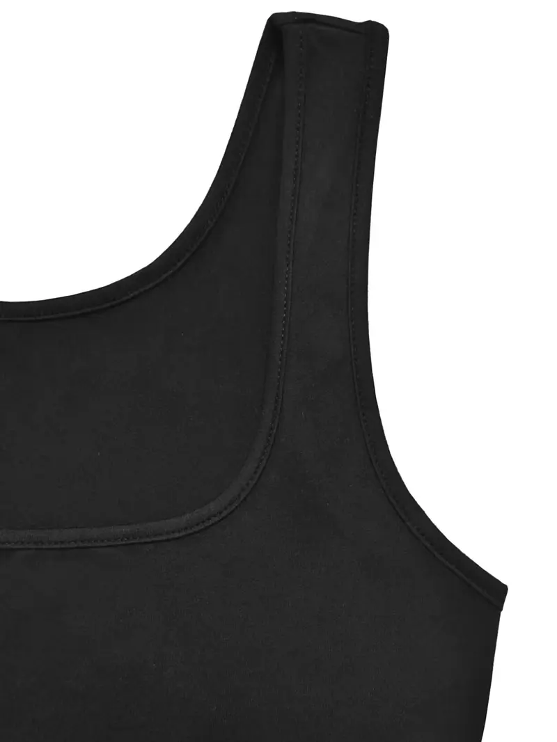 2-Piece Breathable Stretchy Sexy Sporty Casual Slim Fit Knit Crop Sleeveless Tank Top & High-Waisted Skirt Set for Beach, Vacation and Date, Street Style Womenswear