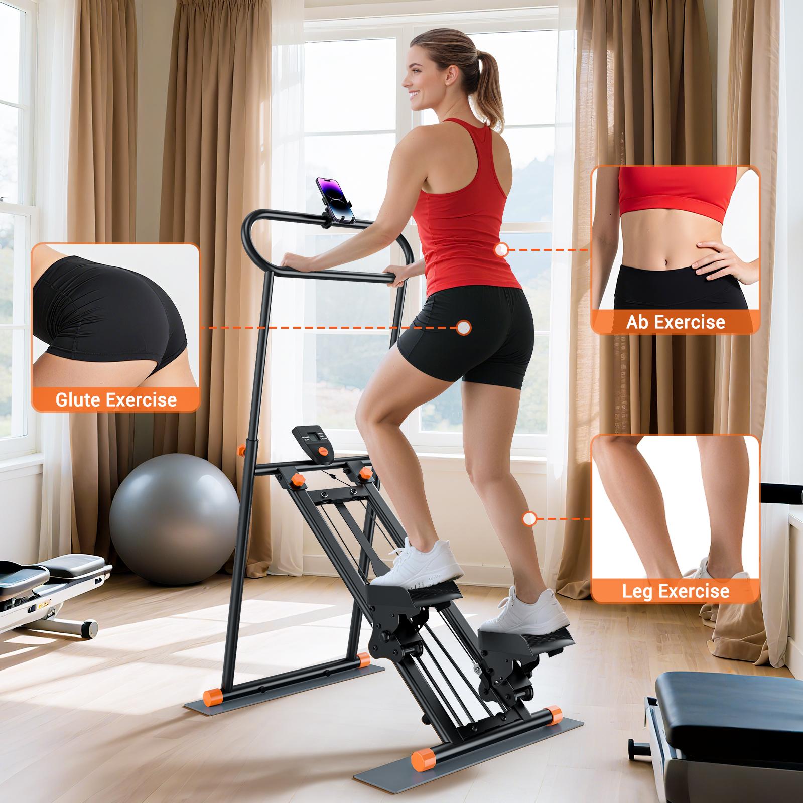 Bearbro Stair Stepper for Home Gym Exercise, New Version Vertical Climber Machine for Full-Body Workout, Compact Folding Cardio Exercise Climber , Adjustable Handlebar & Pedals,suitable for home workouts,TikTokshopBlackFriday