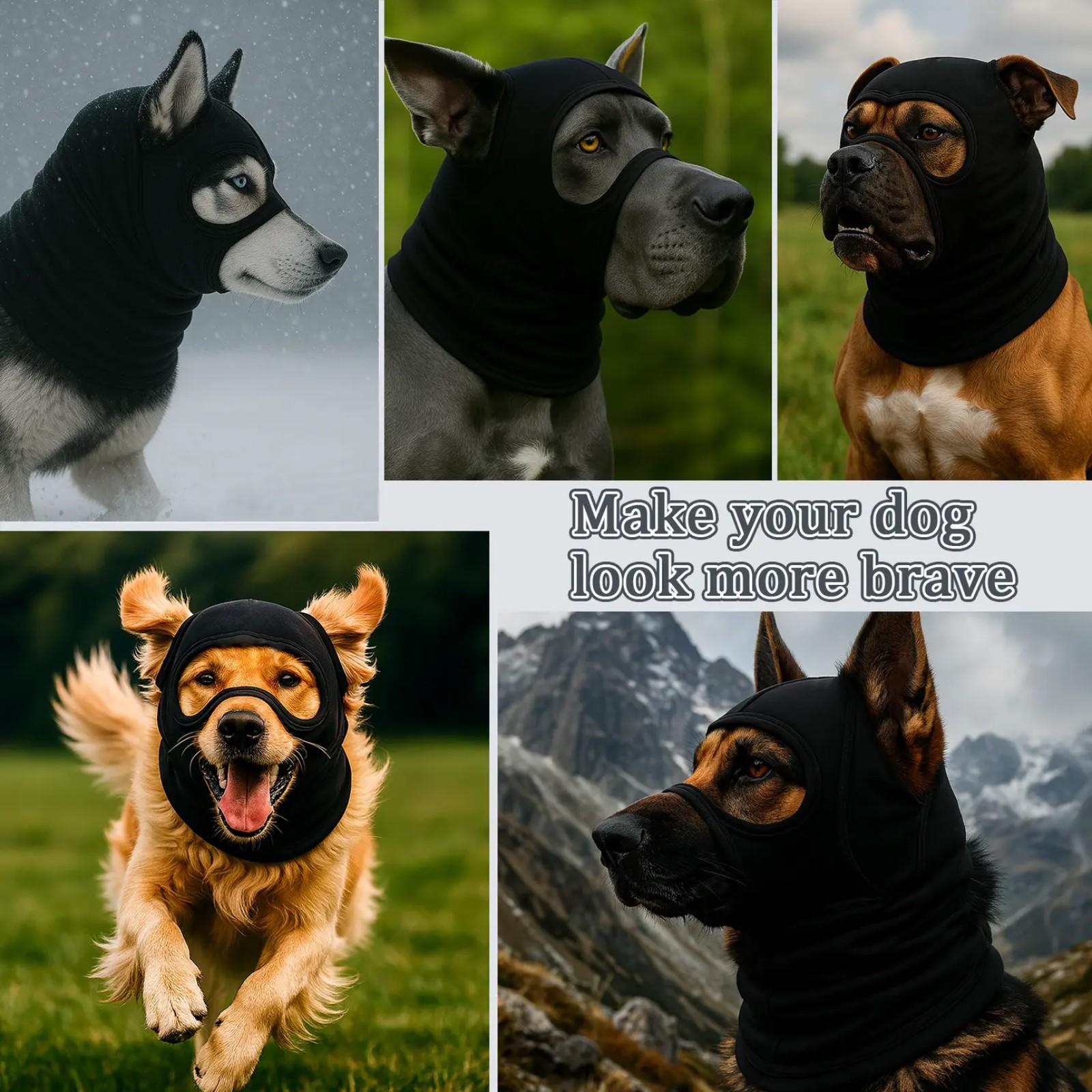 Pet Warmth Anti-Cold Dog Head Cover, Adjustable Windproof Neck Protector, Labrador Calming Mask, Fall Winter Essential Gear