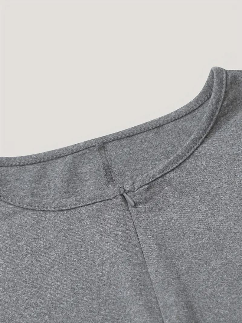 Women's Plain Tight-Fit Zipper Jumpsuit, Long Sleeve Casual Romper, Spring & Fall Fashion, Comfortable One-Piece