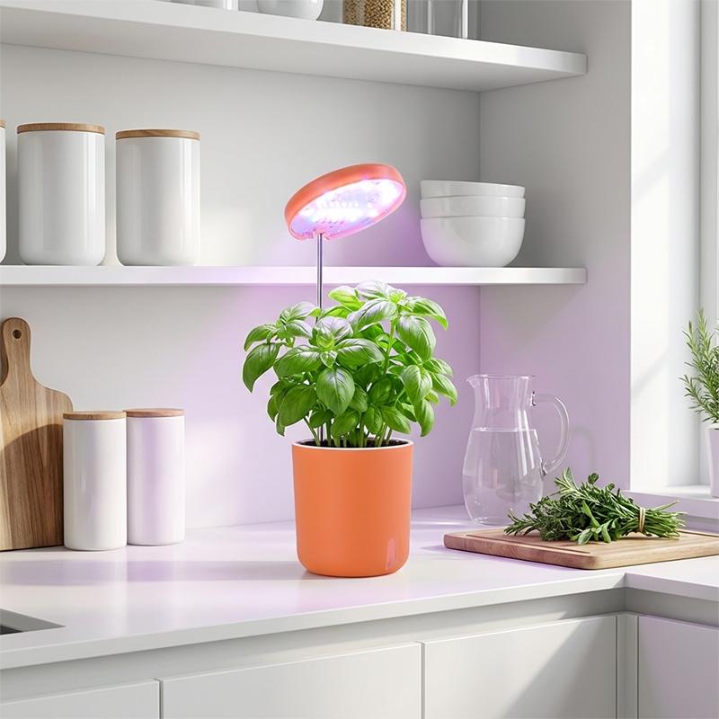 Mini Hydroponic System, LED Grow Light, Grow Light, Comes with a cup base, Full Spectrum & 3/9/12H Auto Timer, Less Water, Grow Light for Year-Round Herbs, Flowers, Vegetables in Home, And Perfect for Kitchen Office - Round Harvest in Small Spaces.