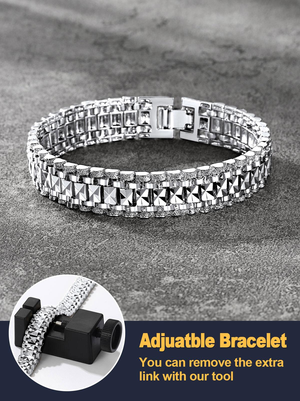 U7 Cuban Link Chain Chunky Bracelets Daily Casual Jewelry for Men