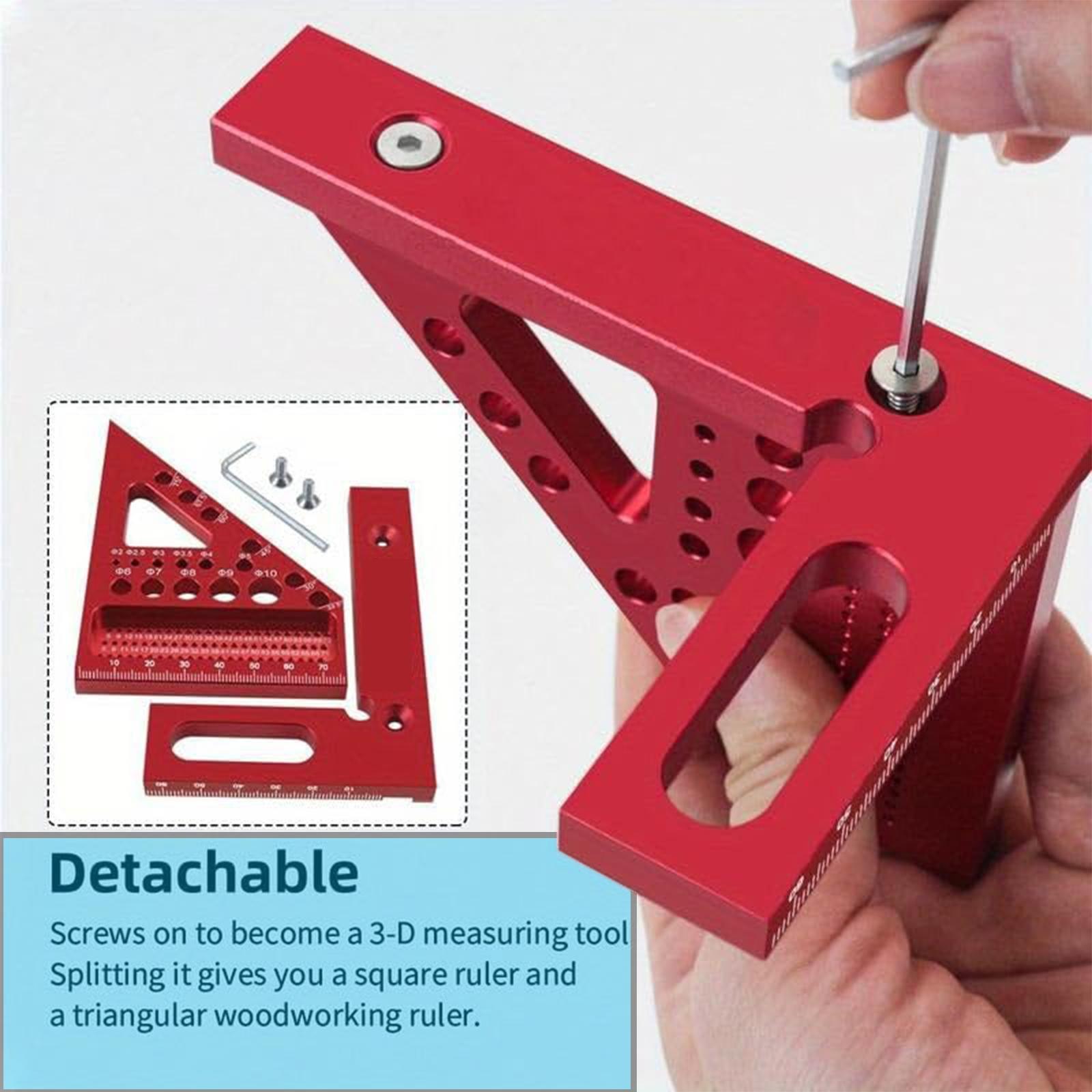 Precision Premium Versatile Multi-Angle Carpenter Square Measuring Ruler for Woodworking, Engineering, and Construction, 3D Multi-Angle Measuring Ruler - Small Carpenter Square Woodworking Tool, Triangle Ruler, Woodworking Square Protractor