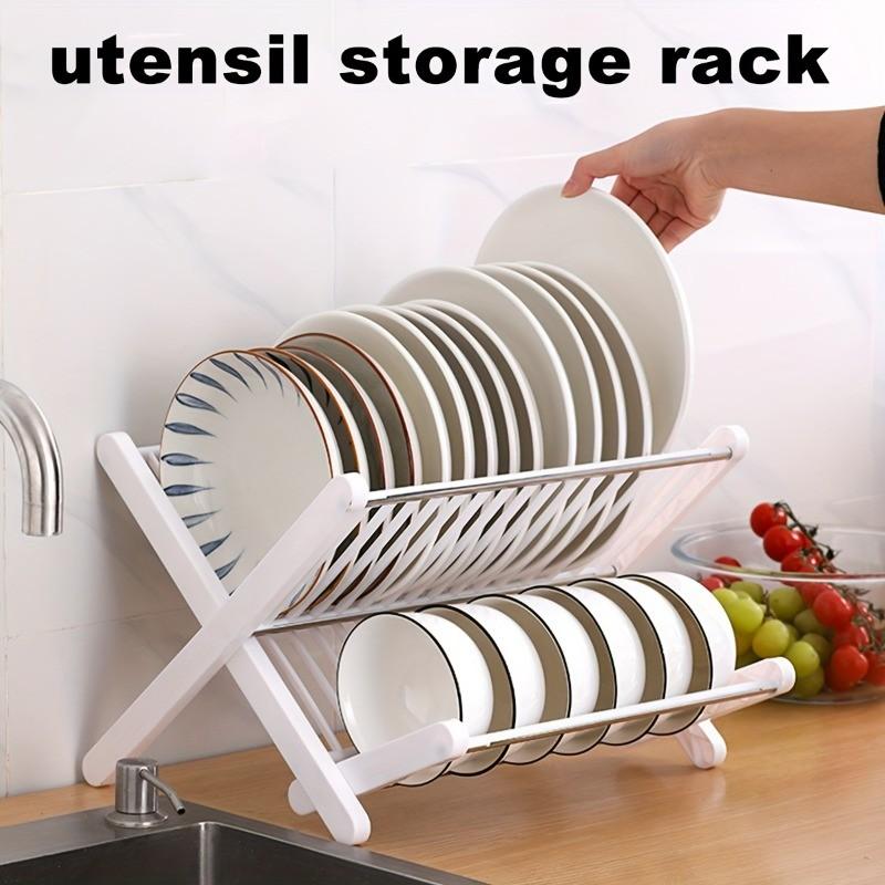 Multifunctional Bowl Dish Rack, Options, Kitchen Counter Dedicated, PP Material, Foldable Space Saver, Durable Storage Holder