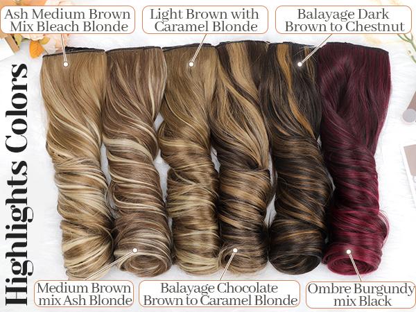 [ kookastyle ] 20inch Invisible Wire Synthetic Hair Extensions 20‘’ Long Wavy Layered Synthetic Clip in Hair Extensions with Transparent Wire Adjustable Size 6 Secure Clips Dark Brown Thick Hairpieces for Women 20 Inch