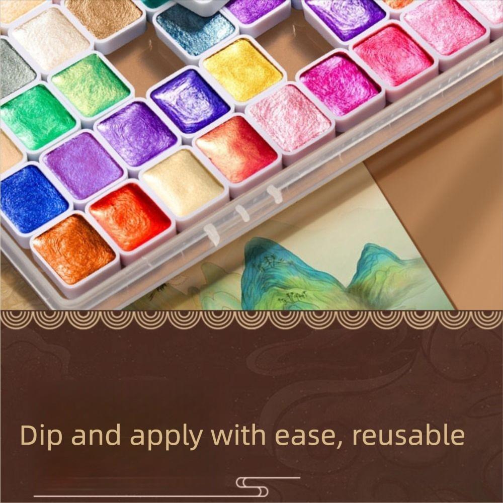 Watercolor Paint Solid Gold Powder Watercolor Painting Set Art Supplies Coloring Materials Fine Gold Glitter