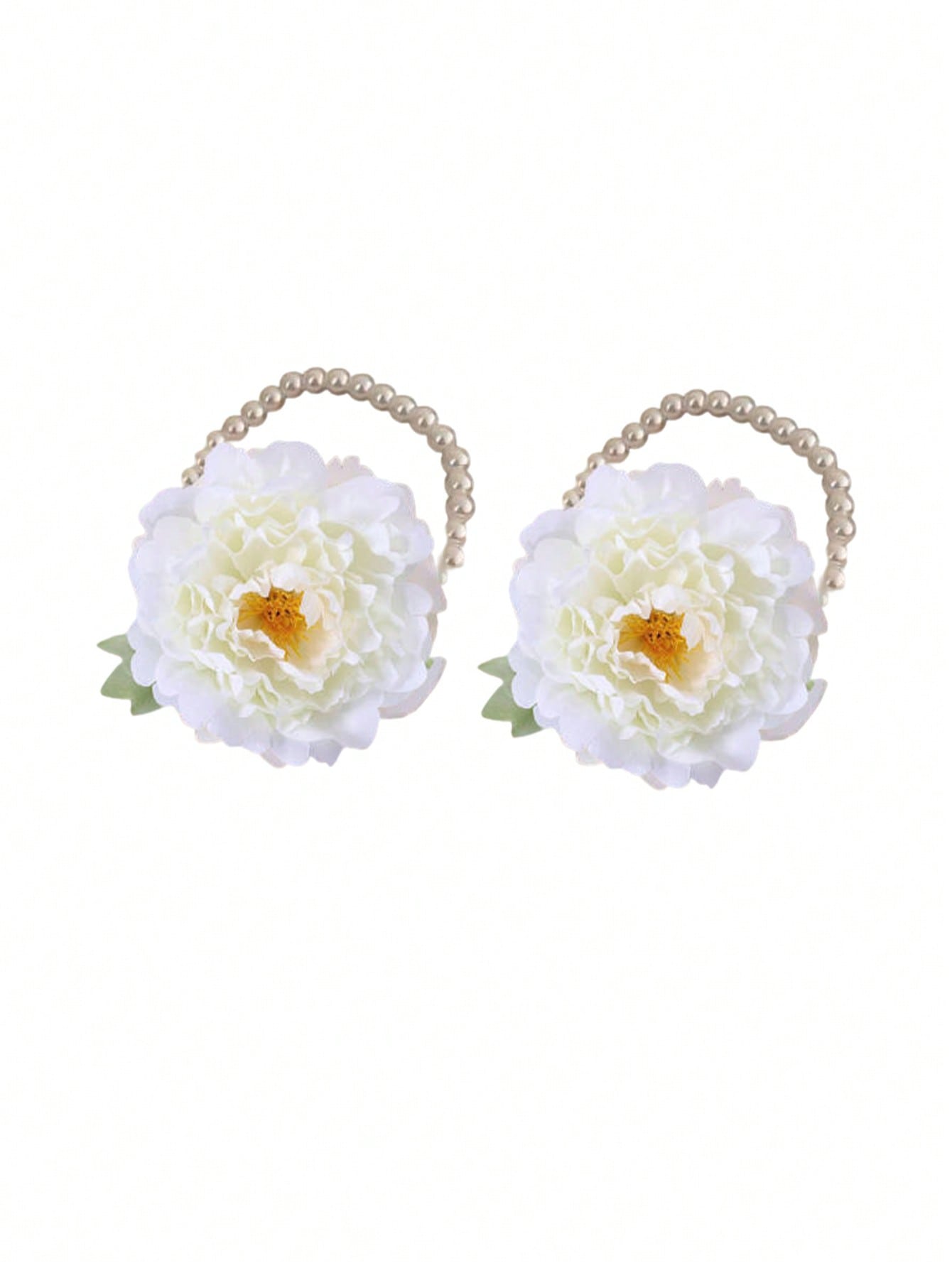 Elegant Blue Garden Rose Wrist Corsage - Bridal Headpiece, Bridesmaid Wrist Corsage, Party Bracelet, with Artificial Pearl Chain and Green Leaves, Durable, Soft and Comfortable, for Bride, Bridesmaid, Groom/Bride