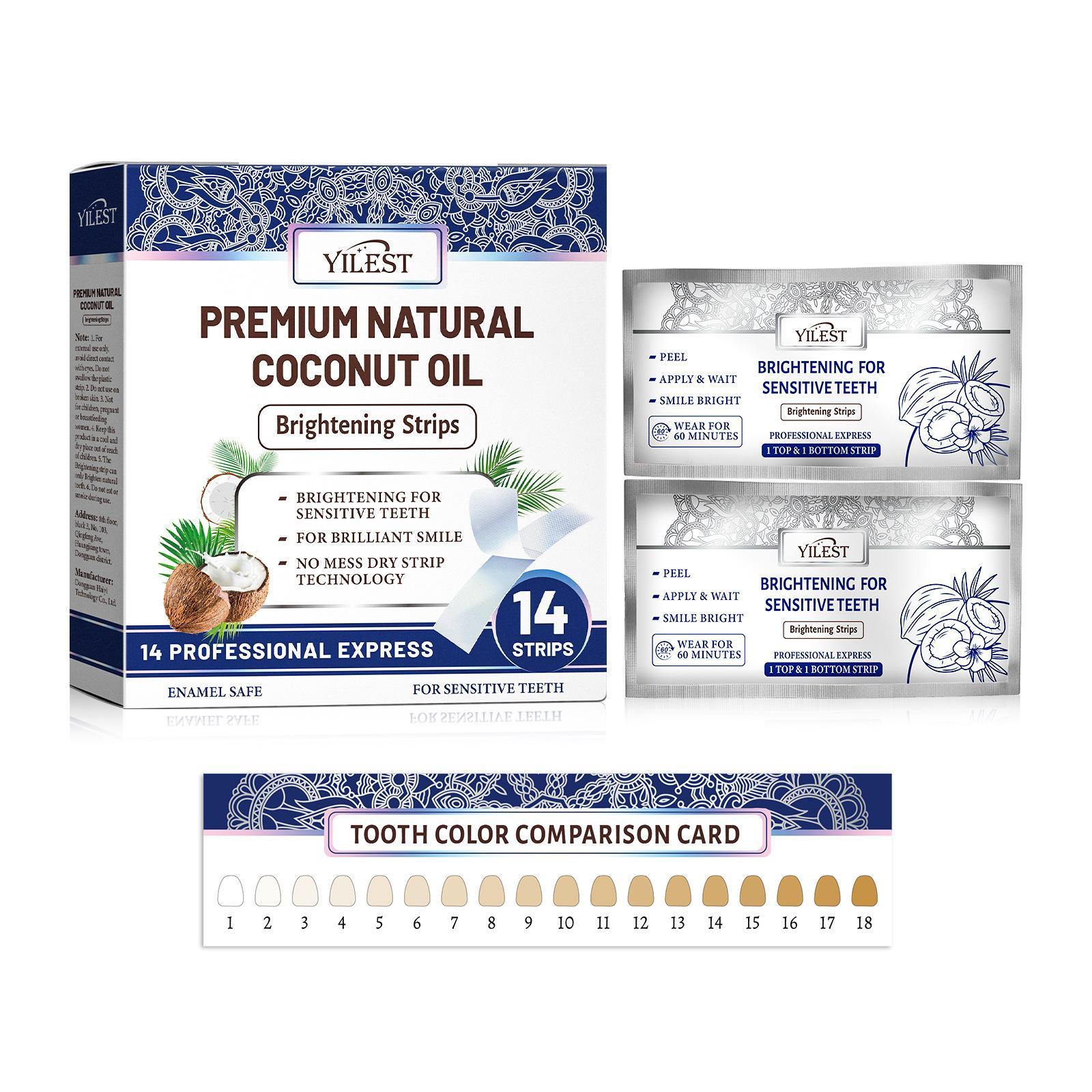 Coconut Mint Teeth Stickers, Brighten Teeth Deep Cleaning, Fresh Breath Long Lasting, Thin Fit No Acid, Portable Oral Care, 1 Box/3 Boxes