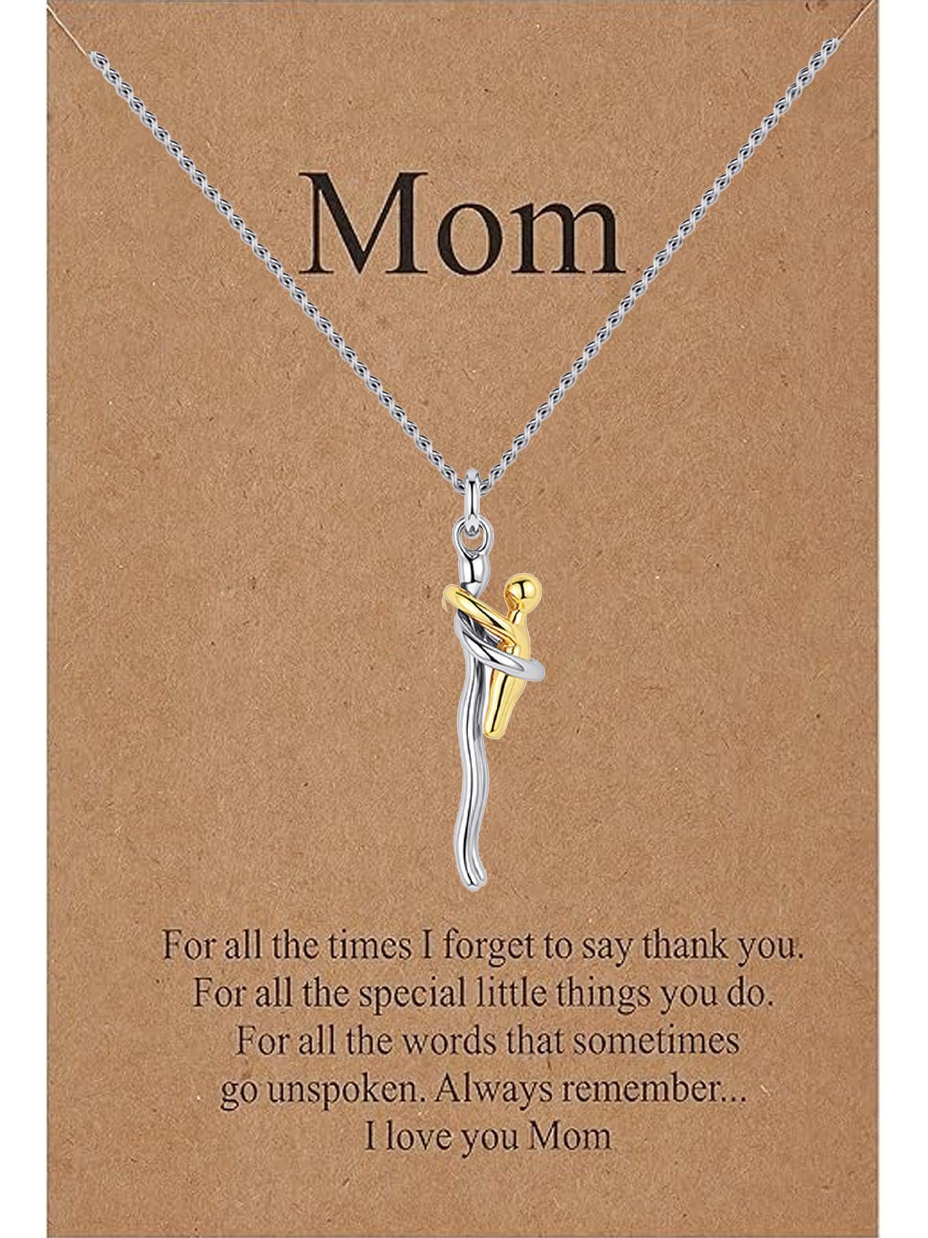Two-tone hugging necklace, hugging pendant necklace, detachable mother and child pendant, DIY heart-shaped jewelry, a gift for new mothers, a mother's jewelry necklace suitable for special family occasions, a Mother's Day gift for mom.