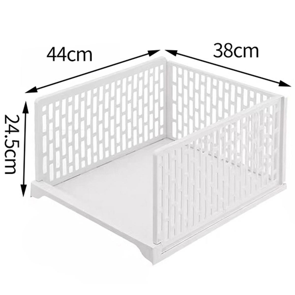 Stackable Plastic Storage Baskets, Foldable Closet Organizer Boxes, Wardrobe Container & Drawer Rack, Suitable for Cabinets, Bedroom, Dormitory, Bathroom, Kitchen, Office, Stackable Design