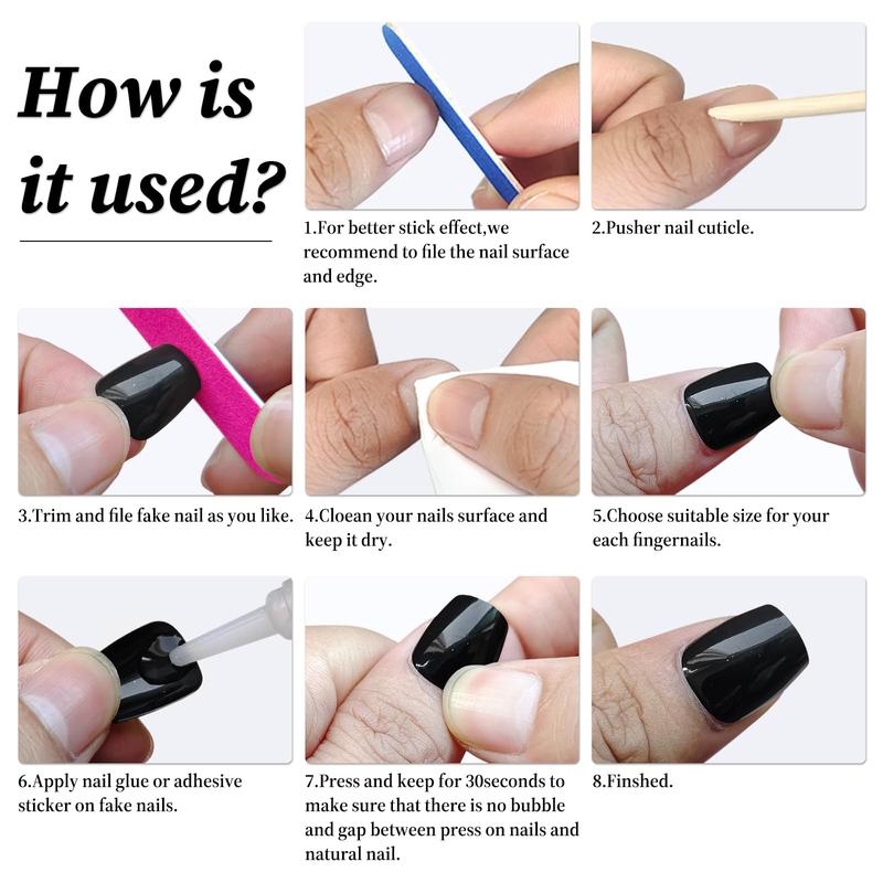 140Pcs French Gel Nail Tips, French Tip Press on Nails Short Square, Glossy Natural Artificial Full Cover Cute False Nails Pre-lasting, Short Square Press On Nails Fake Nails Extensions Gel Nail Tips Nail Art DIY Manicure Gifts for Women, Nail Tips Kit