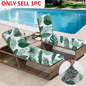 Tropical Leaf Print Beach Chair Cover, Removable & Machine Washable Chair Cover, Chair Protector for Tanning Pool Lounger, Pool & Beach & Outdoor, Outdoor Chaise Lounge
