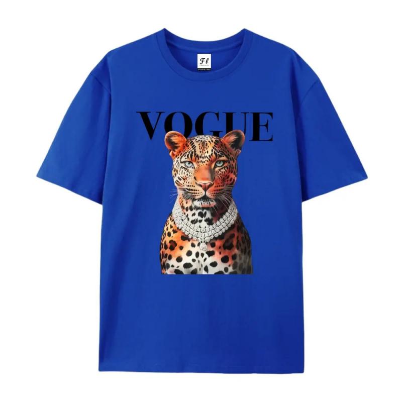 Fashionable leopard print T-shirt Casual women's clothing Streetwear