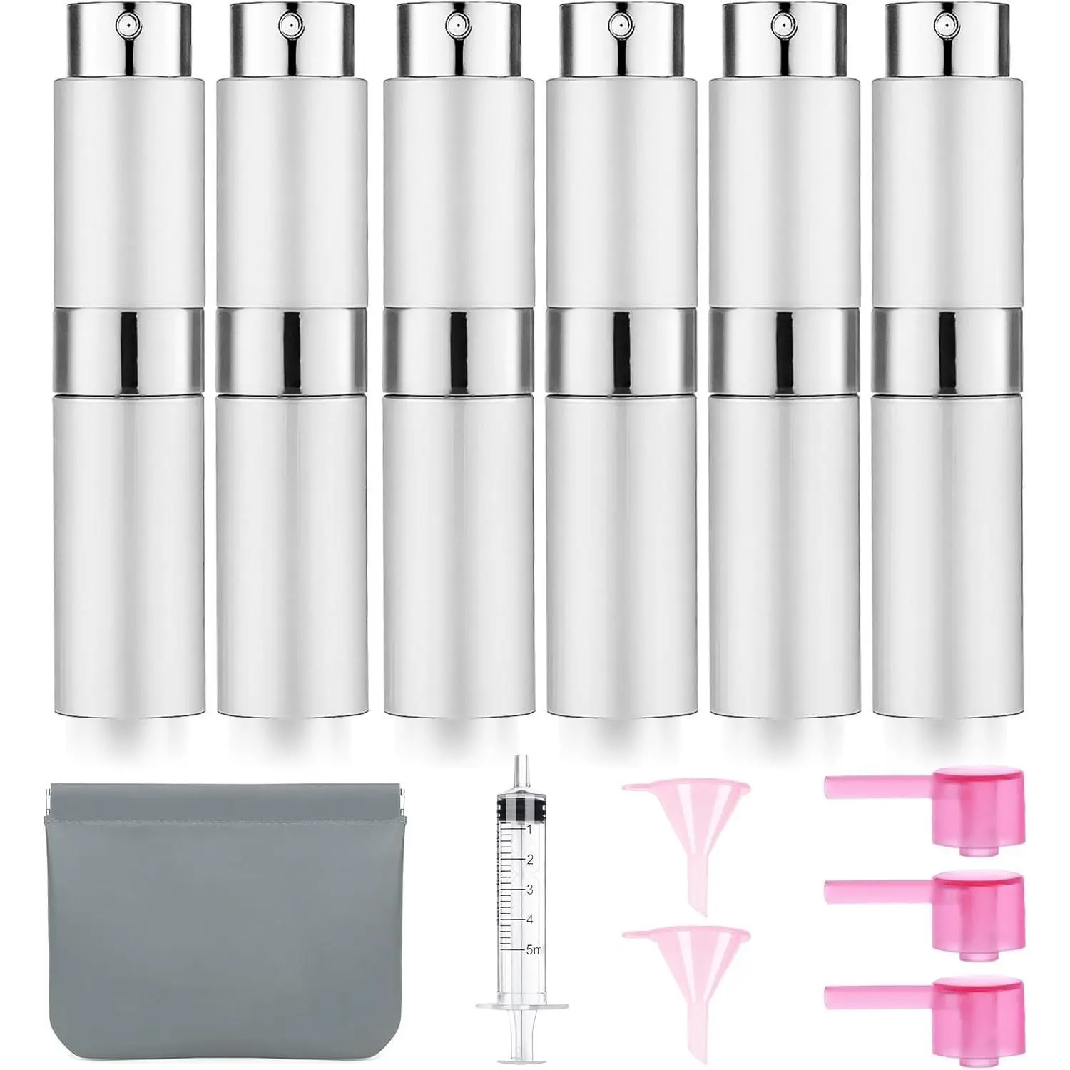6 Pack 8ML Empty Atomizer Sprayer for Perfume Cologne Spray Bottle for Refill Portable Cologne Dispenser Mini Sprayer for Men Twist Tpye
