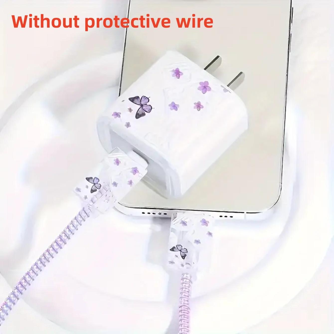 Charger Protector Case with Silicone Strap, Charging Cable Organizer, iPhone Accessories, Protects Charger & Data Cables, Cellphone Protection