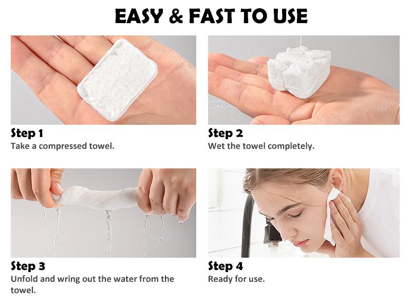 ICOTLE Compressed Towels Tablets Disposable Face Towels for Travel Camping Hiking 1 Pack 30 Count Size 9.4"x11.8"