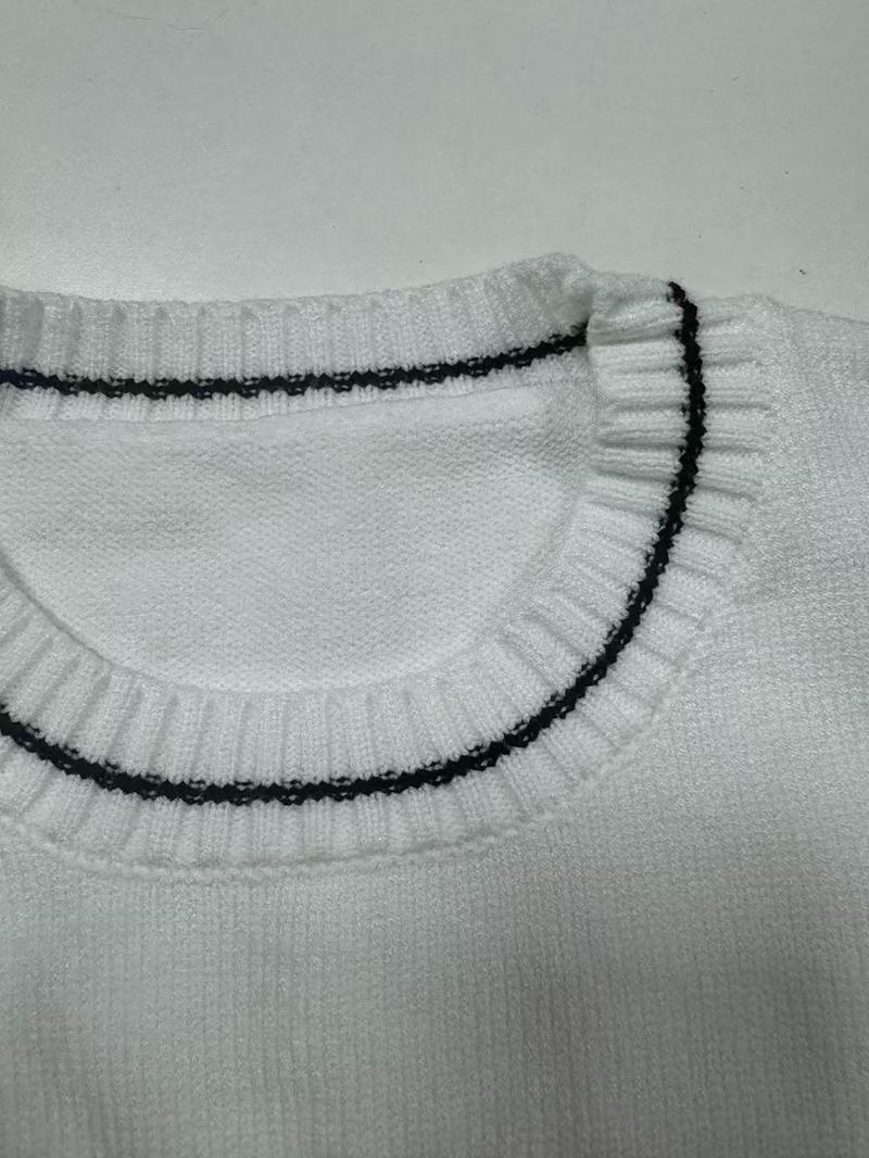 Heart Beaded Knit Sweater Short Sleeve Women Spring Summer New Unique Design Short Knitted Top Elegant Butterfly Knot Valentine's Day