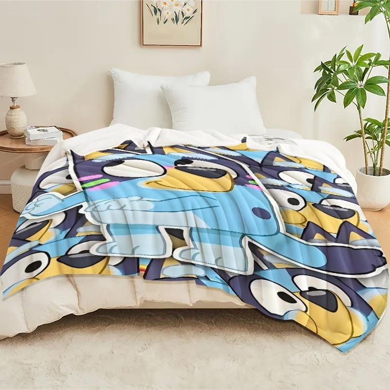 Cute Brookie Creative Pattern HD Print Flannel Blanket, Warm Soft Plush Throw for All Seasons, Bed Sofa Office Camping Travel Home Decor Gift