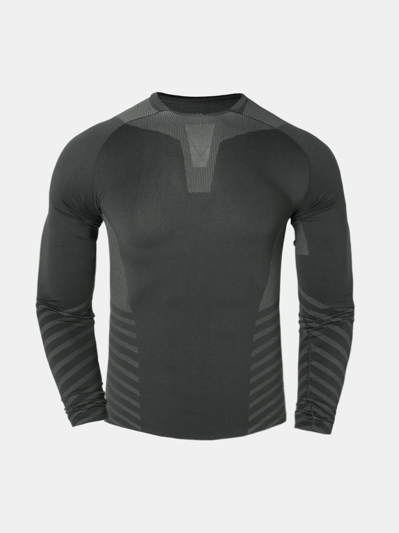 LiveGreat Men's 2026 Spring Autumn T-Shirt, High Stretch Seamless Jacquard Antibacterial Deodorant Sports Tee