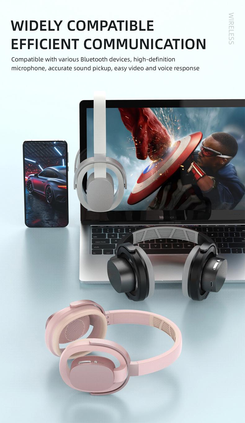 PAXA ZW-083 Headset Bluetooth Headphones，Hollow Earphone Design,Outstanding Acoustic Performance Balance Technology,  Low-Latency Sound Image Synchronization, Bluetooth 5.4 Stable Version, 30-Hour Battery Life, Suitable For Work Or Outdoor Activities.