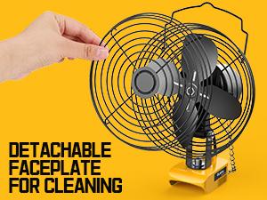Jobsite Fan Compatible with Dewalt 20V Li-ion Battery, Battery NOT Included, for Industrial, Outdoor, Camping , Construction Site Cooling