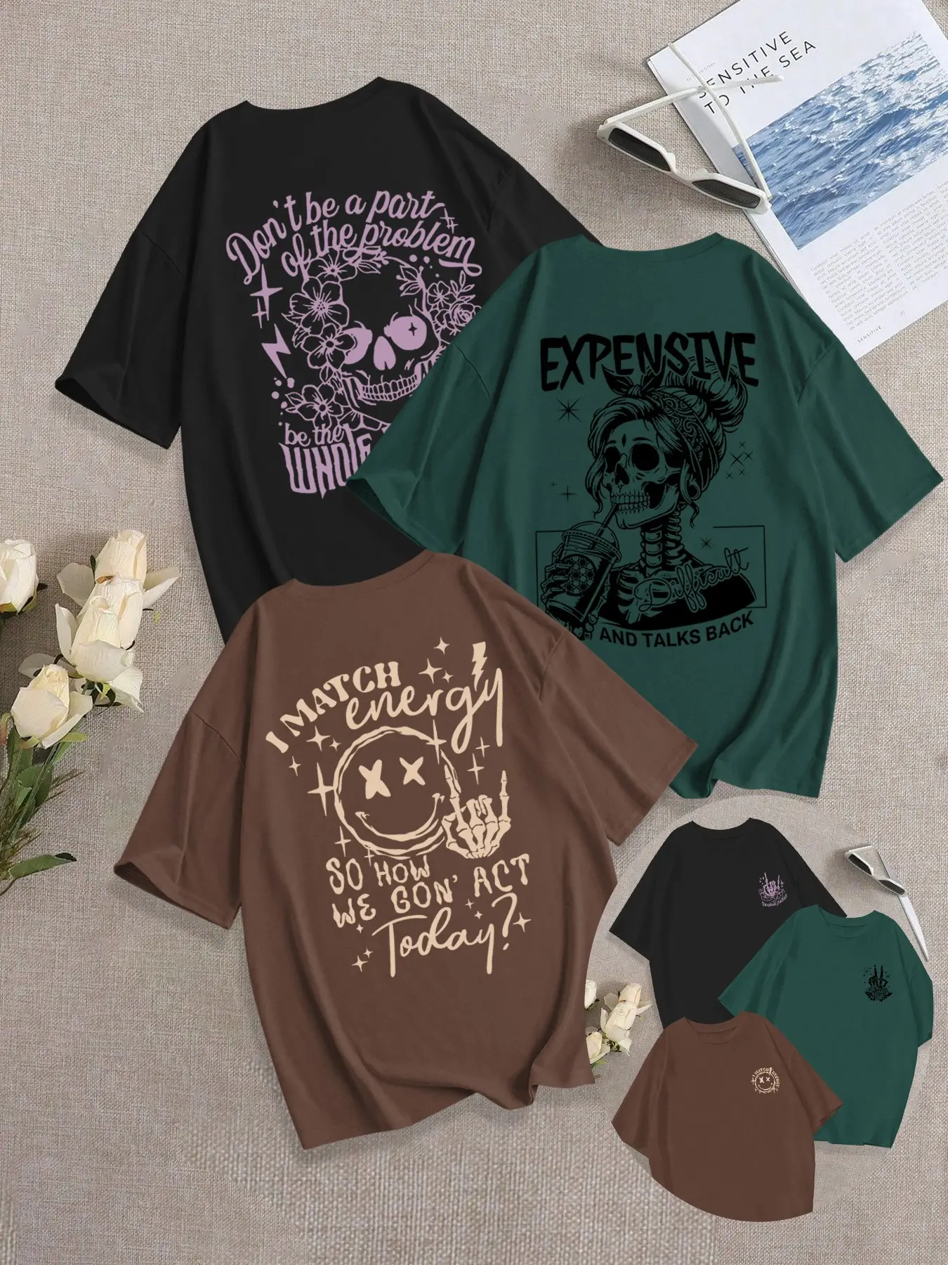 Black + Dark Green + Coffee Brown