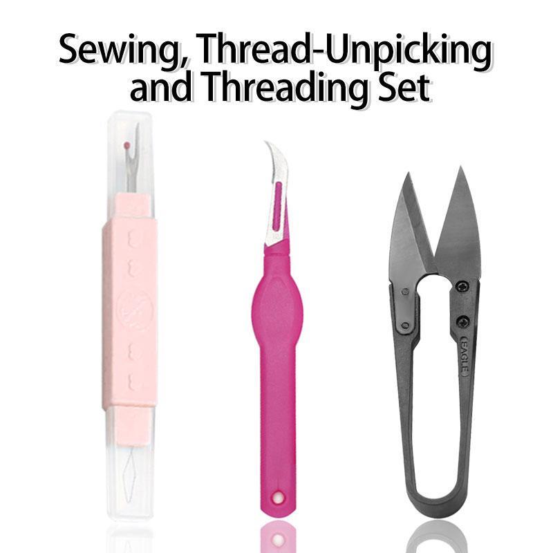 Sewing Kit Basic - Needle and Thread Kit with Sewing Supplies, Scissors, Needle Threader, Seam Ripper & Accessories for Adults, Kids & Beginners Sewingkit