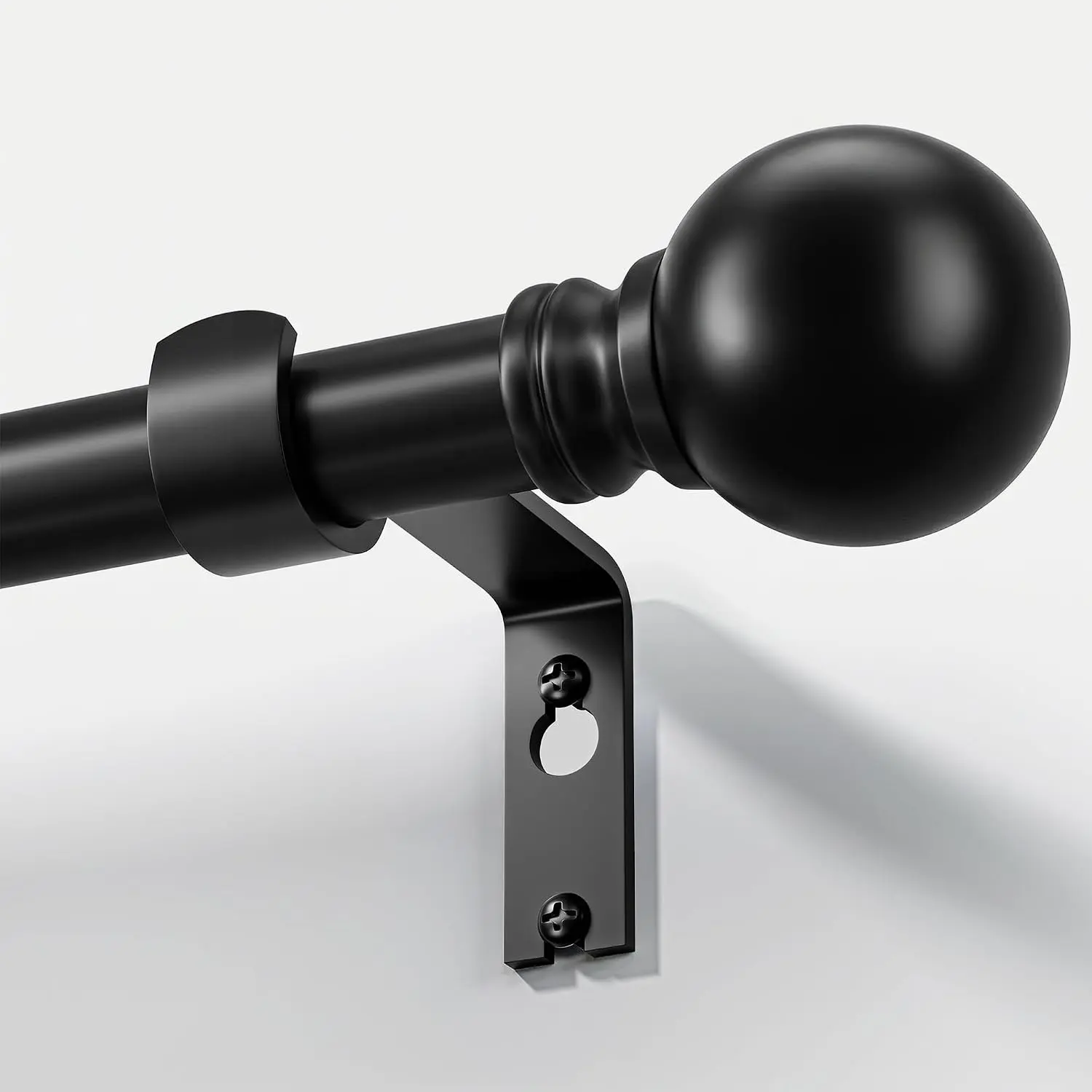 Black Curtain Rods for Windows 72-144 Inch, 1 Inch Diameter Heavy Duty Metal Adjustable Extra Long Blackout Traverse Rods with Decorative Finials for Doorway Living Room Bedroom KitchenGift