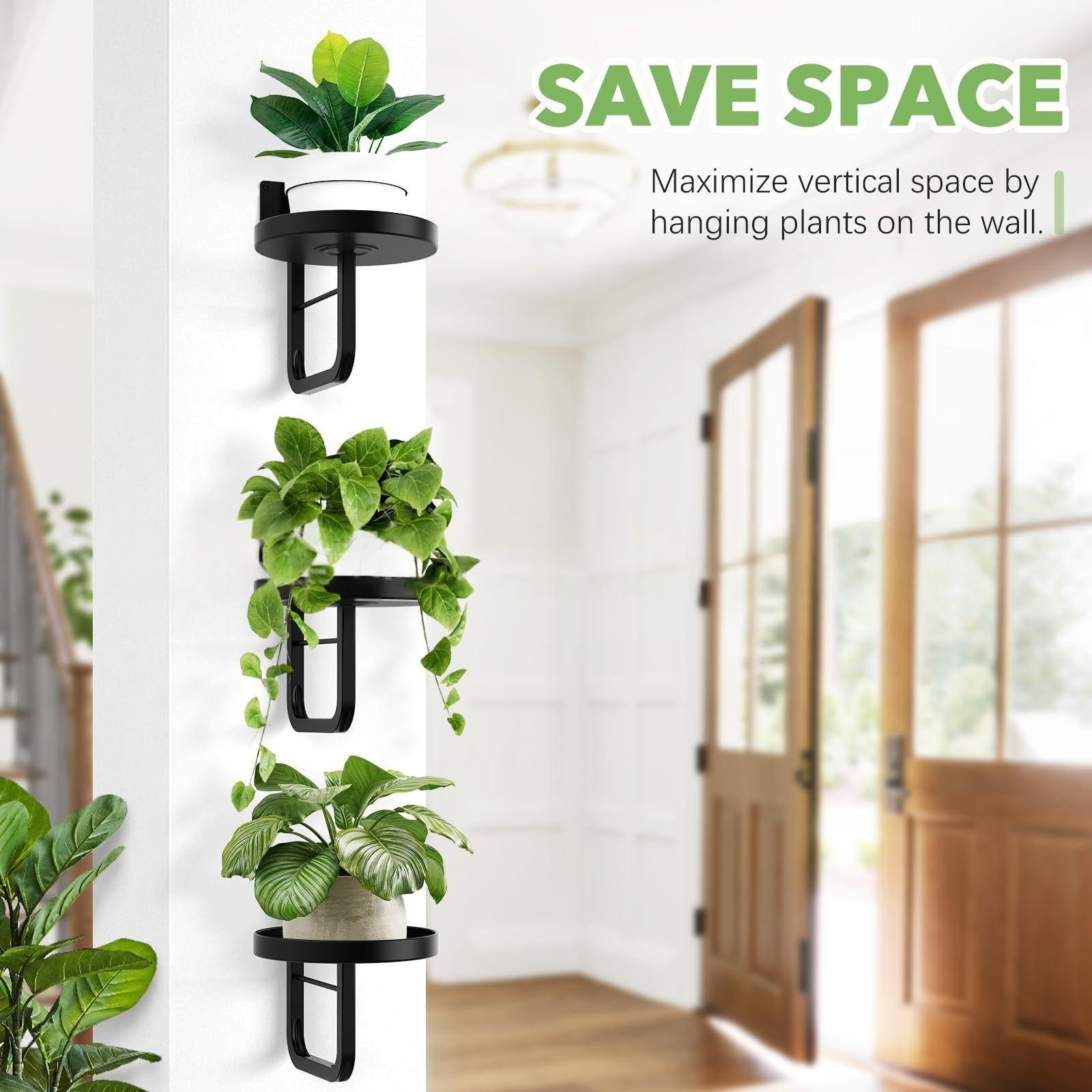 Wall-Mounted Plant Stand, Metal Wall-Hanging Planter Shelf, Indoor Plant Frame, Home Decor, Vertical Gardening Solution, Wall Plant Holder