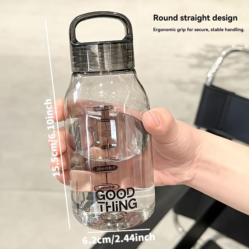 Minimalist transparent polycarbonate water bottle, leak-proof, heat-resistant, portable cup, suitable for school, home, office, outdoors, easy to carry, durable and stylish, suitable for daily use