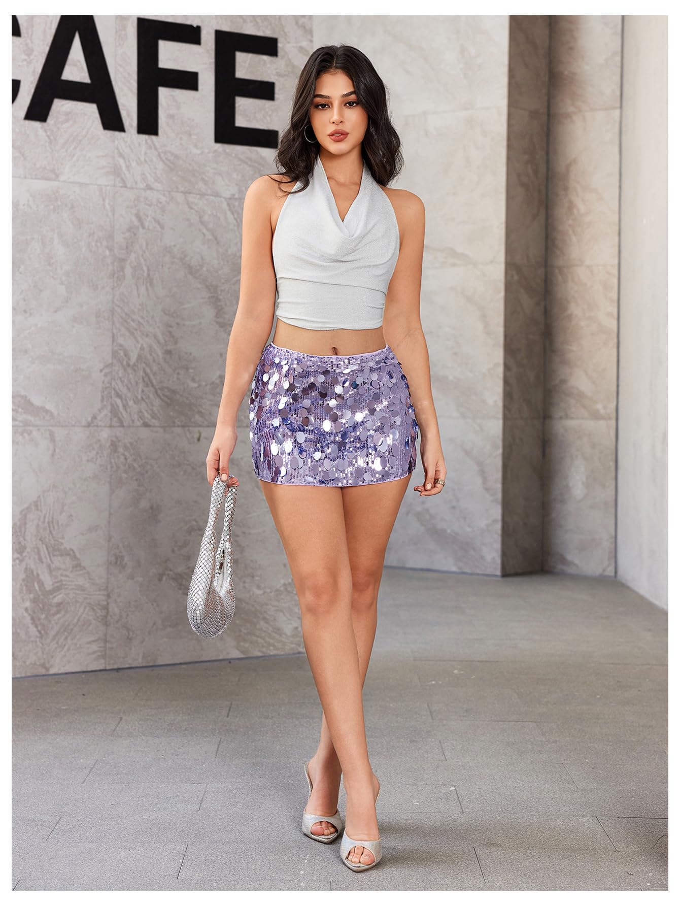 Spring Contrast Sequin Drop Waist Dancing Party Bodycon Mini Skirt Spring Contrast Sequin Drop Waist Dancing Party Bodycon Mini Skirt