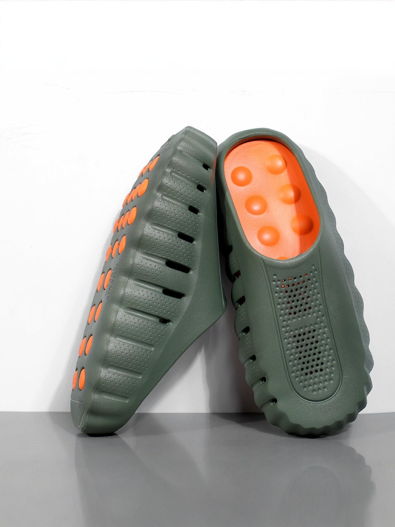 Men's Trendy Outdoor Sports Sandals, Unisex Massage Beads Design, Height Boost Anti-Slip, Fashionable Home Gym Shoes