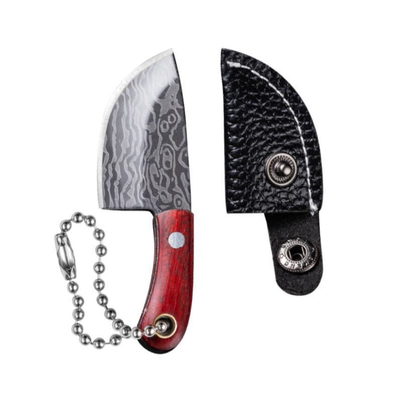 1 box, mini pattern set, including 4 knives, 4 knife sheaths, 1 sharpening stone, outdoor camping EDC tool set, portable keychain, multi-purpose, Edc Multi Tools, Portable Multipurpose Knives, Camping Supplies, Camping Gear
