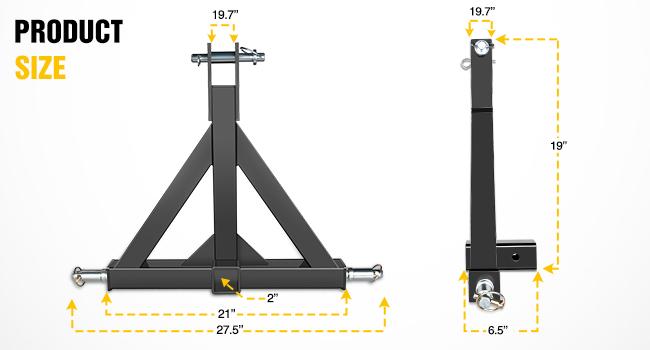 Nilight 3 Point 2" Trailer Hitch Receiver Category 1 Heavy Duty Tractor Drawbar Quick Hitch Adapter Compatible with Kubota,Bx,John Deere, Nortrac, Kioti,Yanmar,Ca Sturdy Truck Vehicle dealsforyoudays