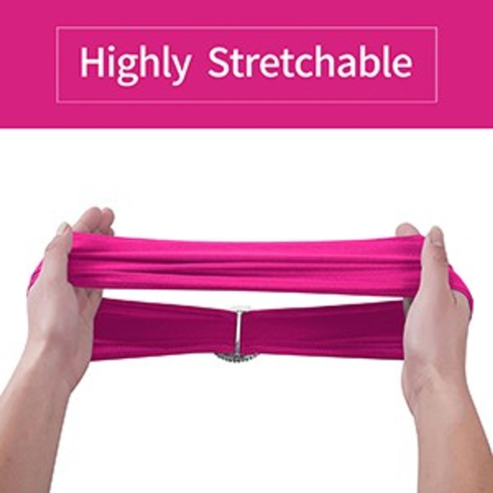 25 Pack Fuchsia Spandex Chair Sashes with Buckle Sliders for Wedding Party DecorationGift