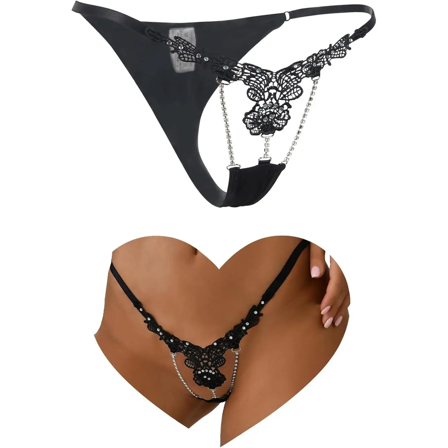 G-String Thongs for Women Slutty Sexy Panties with Bead Plus Size T-Back Brief Underwear G-String Lingerie