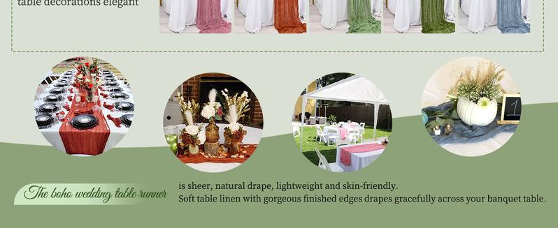 MTREO 1 6 10 20 30 Pack 10Ft Cheesecloth Table Runner 20x120 Inch Boho Romantic Gauze Table Runner Cheese Cloth Long Table Runner for Wedding Party Bridal Shower Thanksgiving Christmas Decoration MTREO 1 6 10 20 30 Pack 10Ft Cheesecloth Table Runner 20x120 Inch Boho Romantic Gauze Table Runner Cheese Cloth Long Table Runner for Wedding Party Bridal Shower Thanksgiving Christmas Decoration