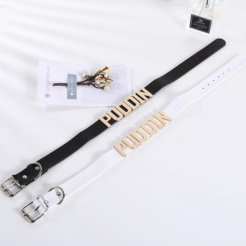 Women's Harley-Style Leather Short Neckband Choker Necklace with Letter Print - Punk Look Cosplay Accessory for Daily Party Outfits, Adult Use, Choker Fit