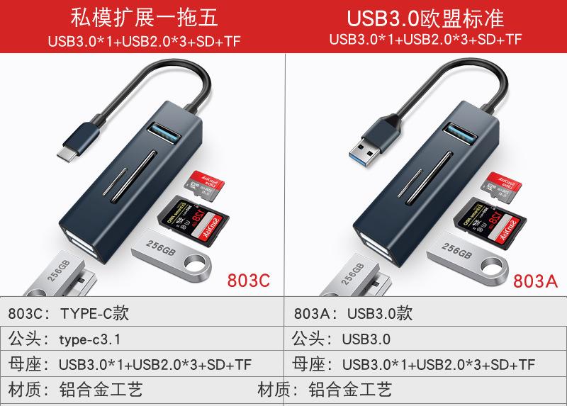 Type-C card reader, multifunctional all-in-one OTG mini TF camera SD card reader compatible with Apple and Huawei