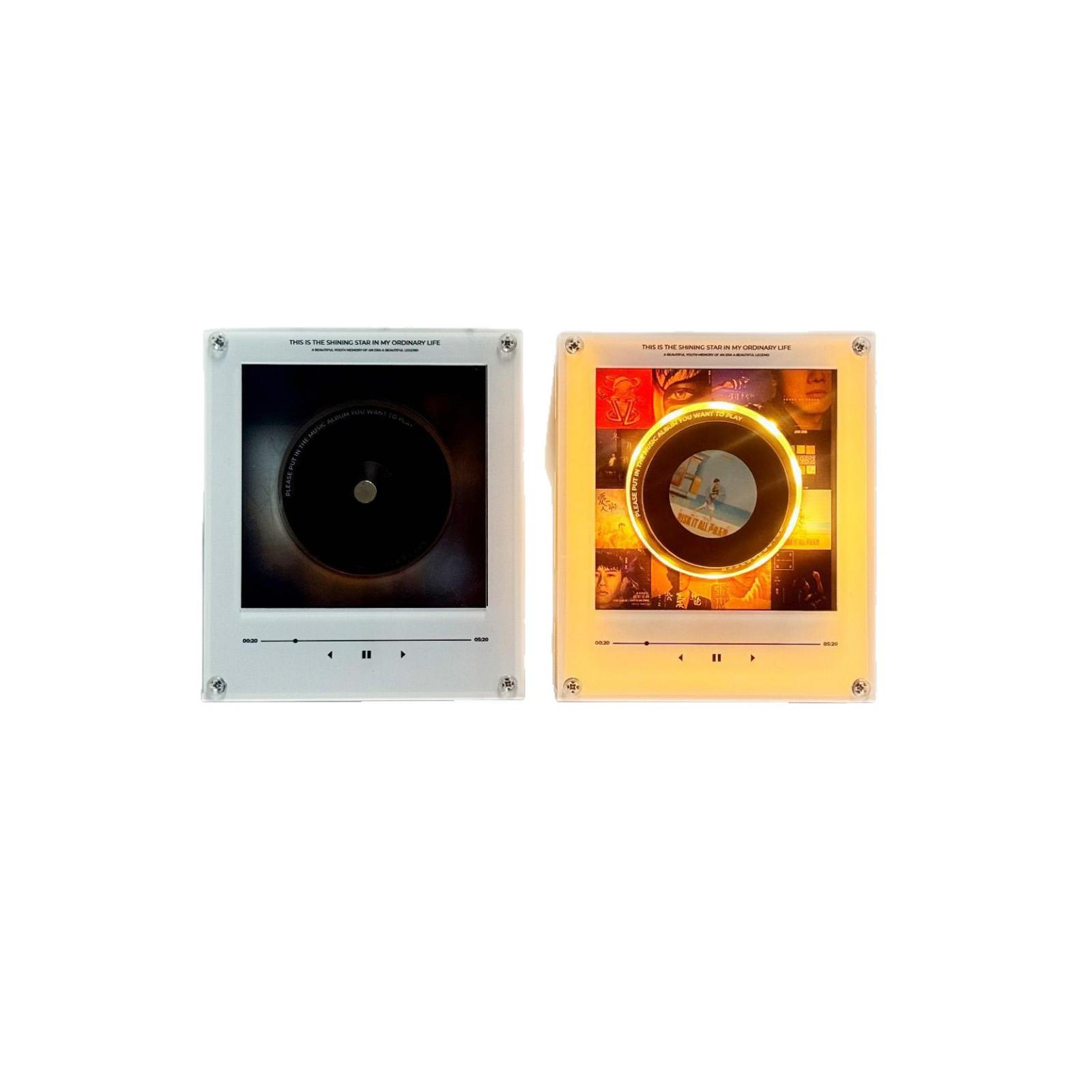 Celebrity Custom Rotating Tray Night Light - Magnetic Refrigerator Magnet, NFC Induction Automatic Singing Machine, Acrylic Creative Home Decor for Living Room, Unique Desktop Ornament