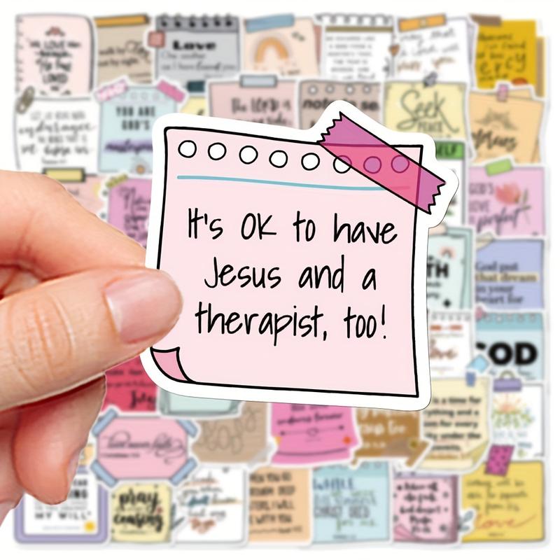 50 Bible-Inspired Sticky Notes, Waterproof Durable Decorative Stickers for Laptops Notebooks Phones, Perfect Christmas Thanksgiving Gifts