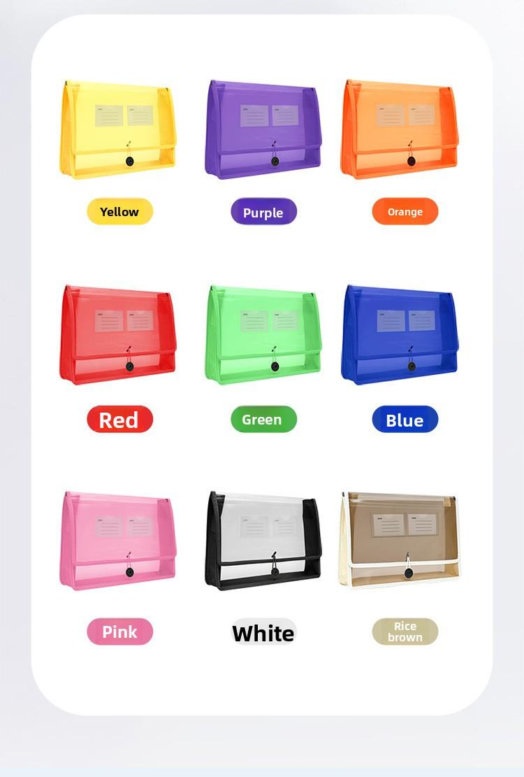 A4 Transparent Document Bag with 3D Edges Waterproof Single Layer Large Capacity for Students Exam Papers Office File Storage