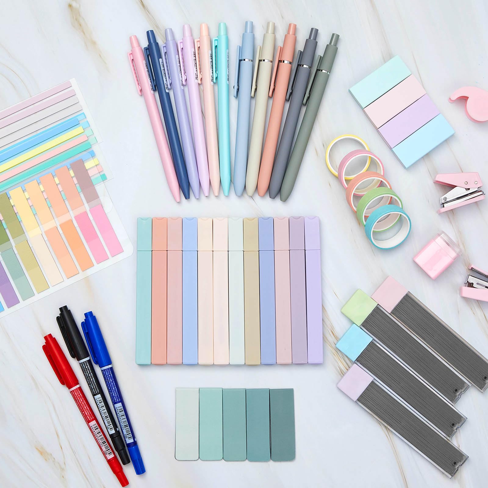 69pcs Bible journaling Kit for Christian Bible Study Supplies with Pencil Case Gel Pen Marker Highlighter Transparent Sticky Notes Index Tab Aesthetic Annotation Kit School Stationery Easter Kit Gift for Student Teenagers Daughter Teacher Christian