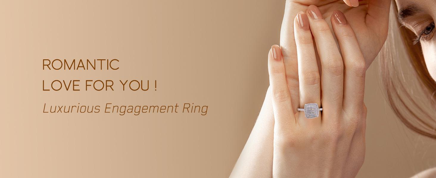 Jewelry Women's Ring Square Engagement Ring