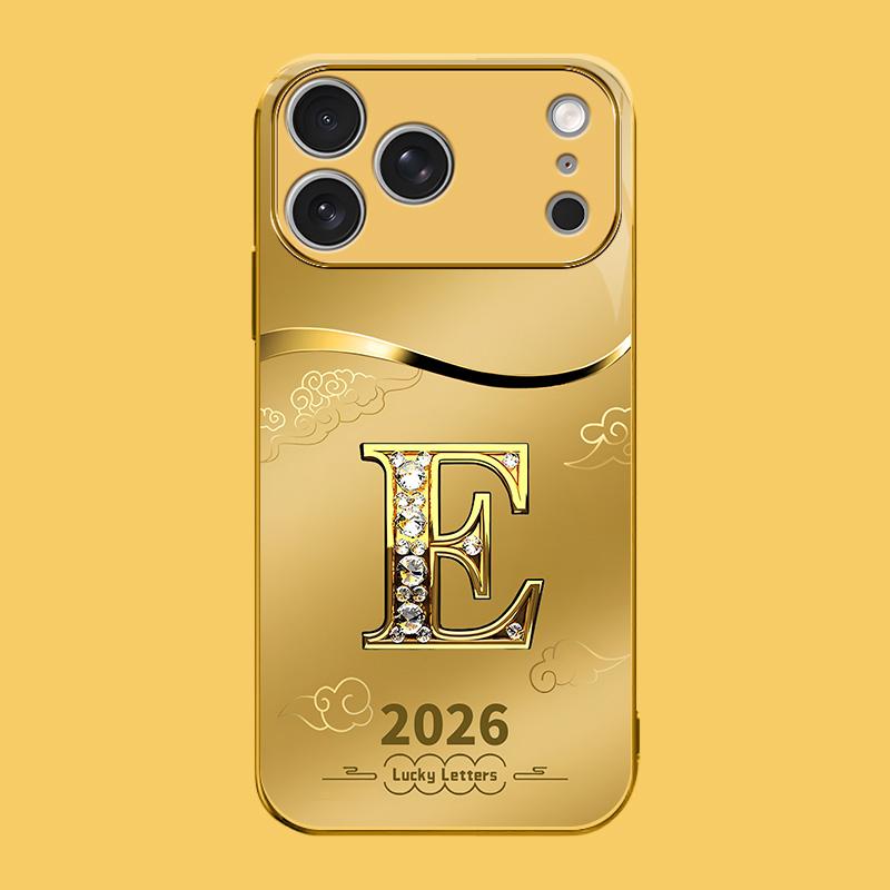 Suitable for [iPhone 17 Pro Max] high-end phone case🤩，choose from 26 letters of the English alphabet, each with an exquisite auspicious cloud pattern to bring you good luck YM99