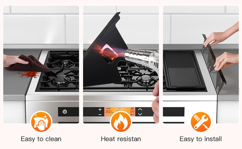 Stainless Steel Stove Gap Covers,Stove Gap Filler, [SUPAFA]Range Trim Kit, Stove Gap Guards, Heat Resistant and Easy to Clean, Easy retractable Length 13.8" to 27.5", Width 0.79"(2PCS)