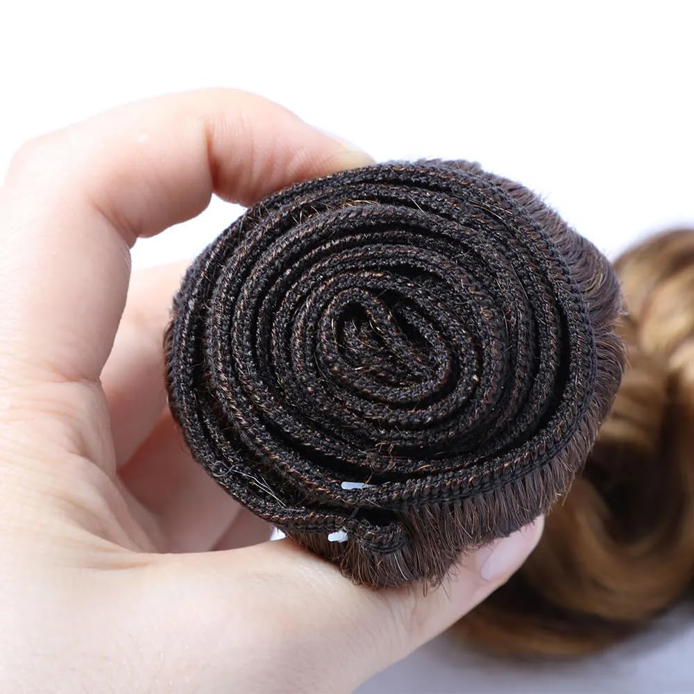 VIPbeauty 15A Human Hair Bundles Honey Blonde Bundles Human Hair 100% Unprocessed Brazilian Virgin Weave Bundles 1/3 Bundles P4/27 Highlights Human Hair Extensions Highlights Bundles for Women