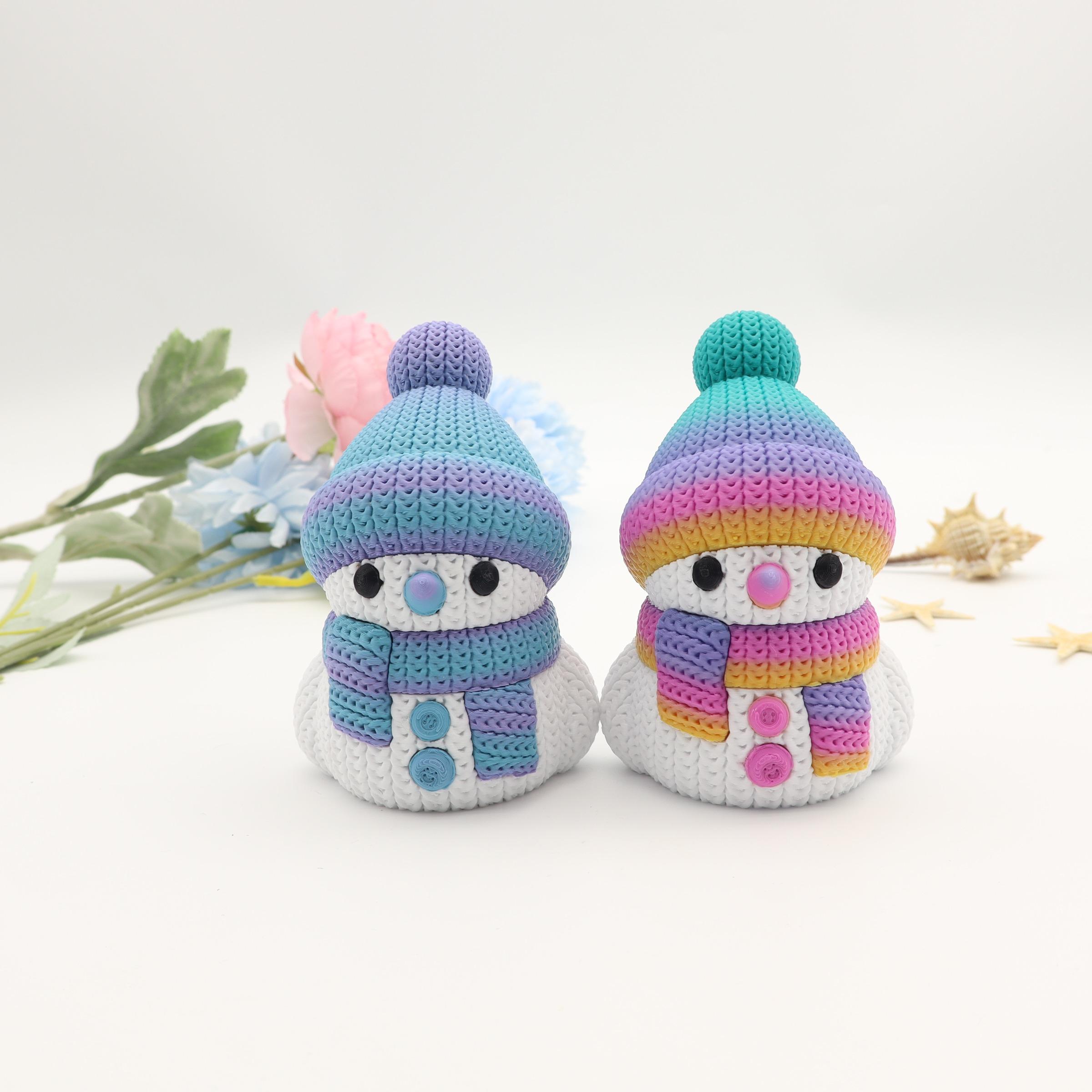 3D Printed Snowman Set, Home Decor Desktop Ornament, Halloween Christmas Gift, Suitable for Any Occasion, 1pc/6pcs, Desktop Statue