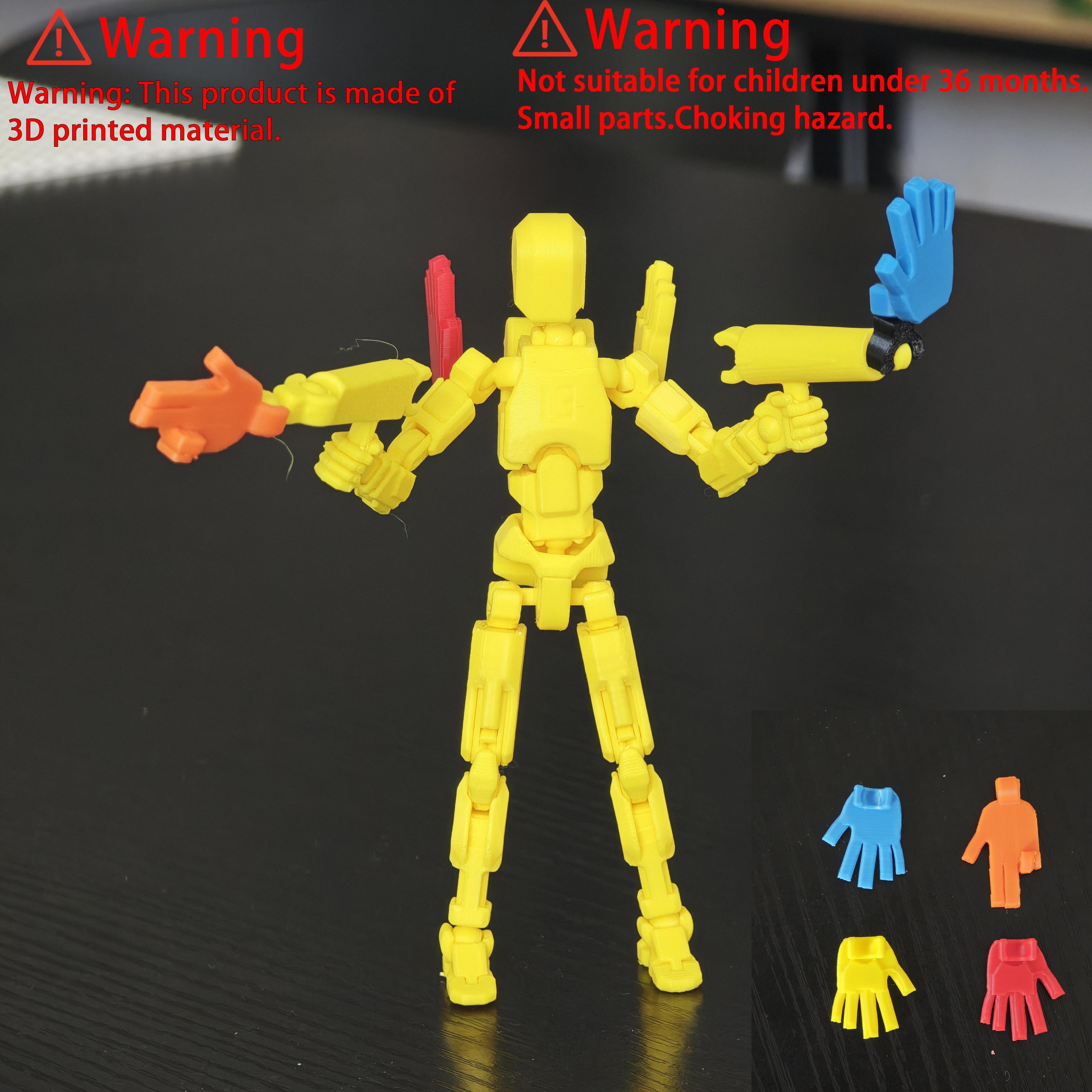 2026 Popular Horror Creepy 3D Printed Articulated Model Figure, Horror Monster Series Yellow Articulated Model Figure Character Statue, Home Decor Collectible Toy, Ideal Birthday & Abstract Weird Gift for Fans (4 Colors Palm)